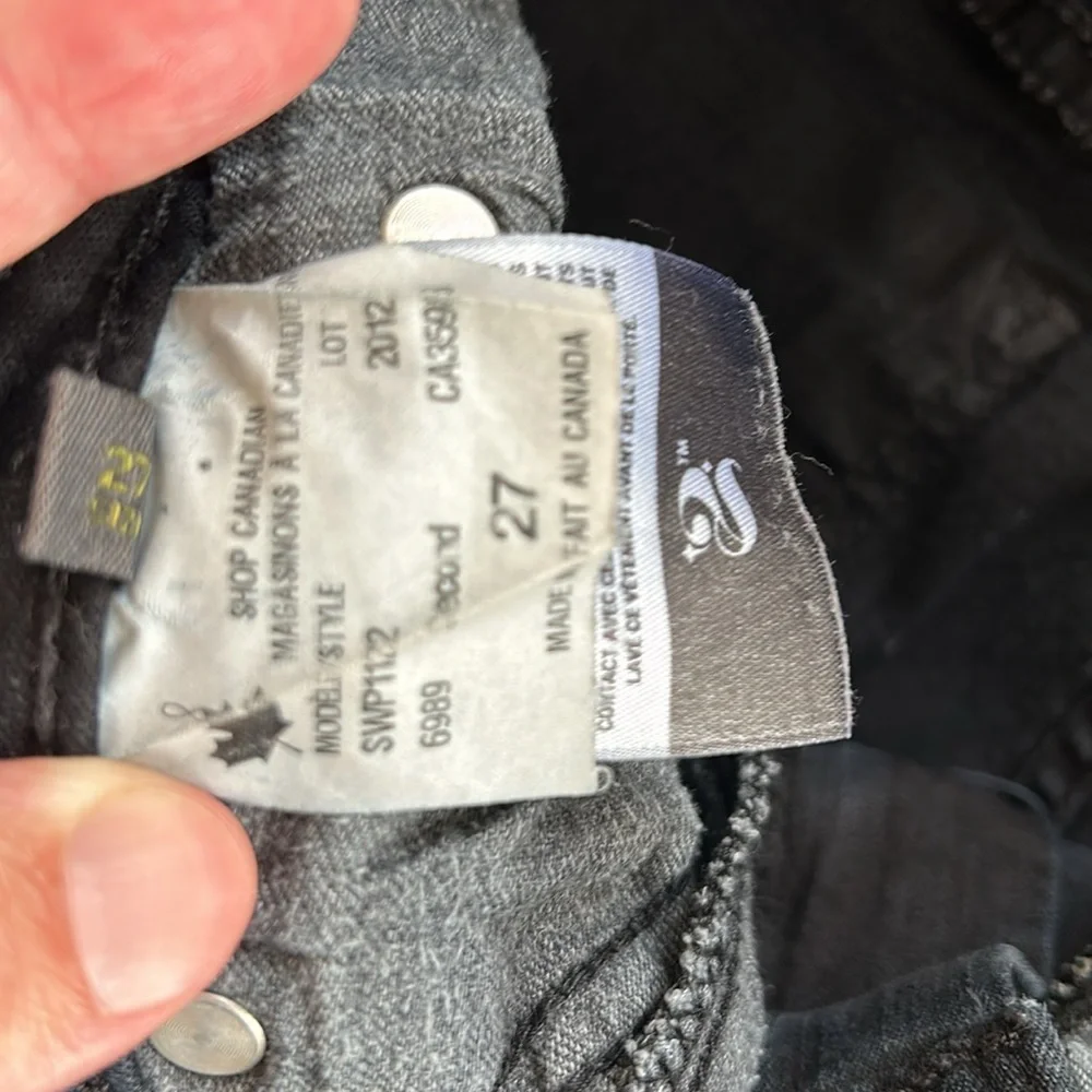SECOND brand yoga jeans denim stretch black, light wear, size 27 - Picture 7 of 16